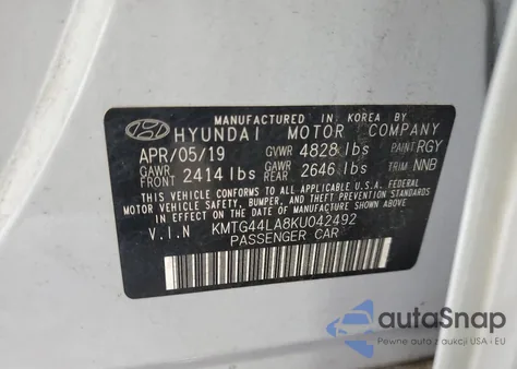 2019 Genesis G70 Prestige из США, поврежденный, VIN KMTG44LA8KU042492